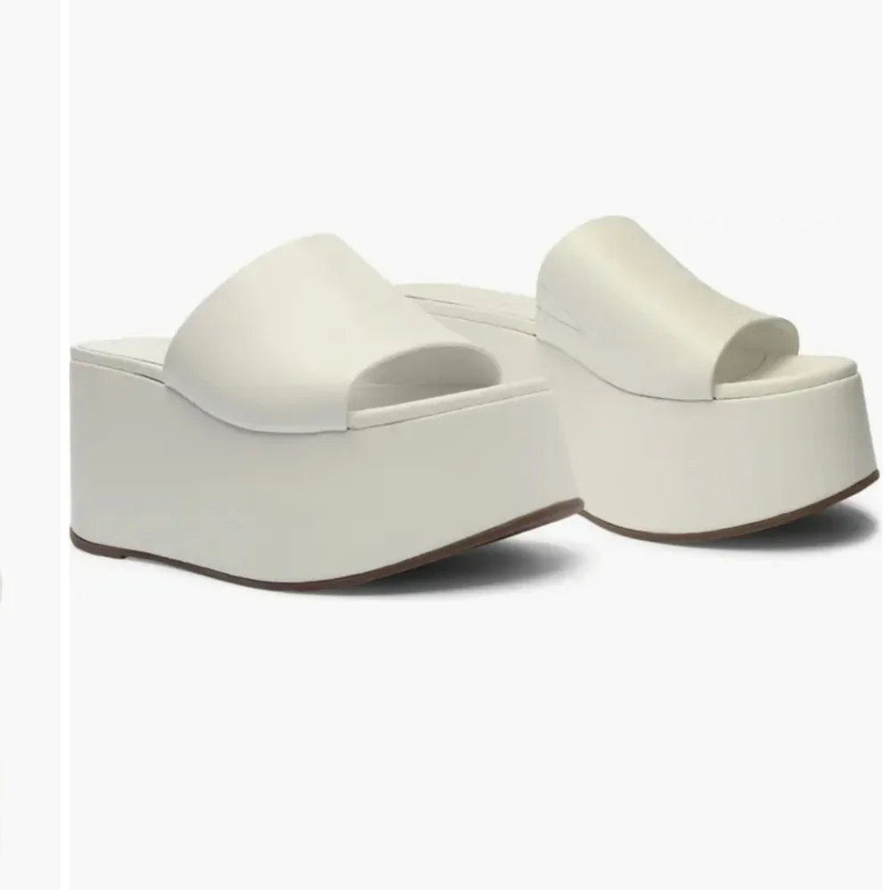 SCHUTZ White Platform Slide Mule